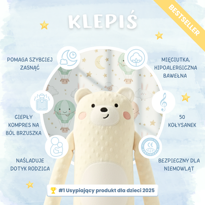 Klepiś Großer Teddybär - Schlafende Pfote für Kinder