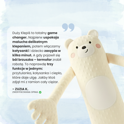 Klepiś Großer Teddybär - Schlafende Pfote für Kinder