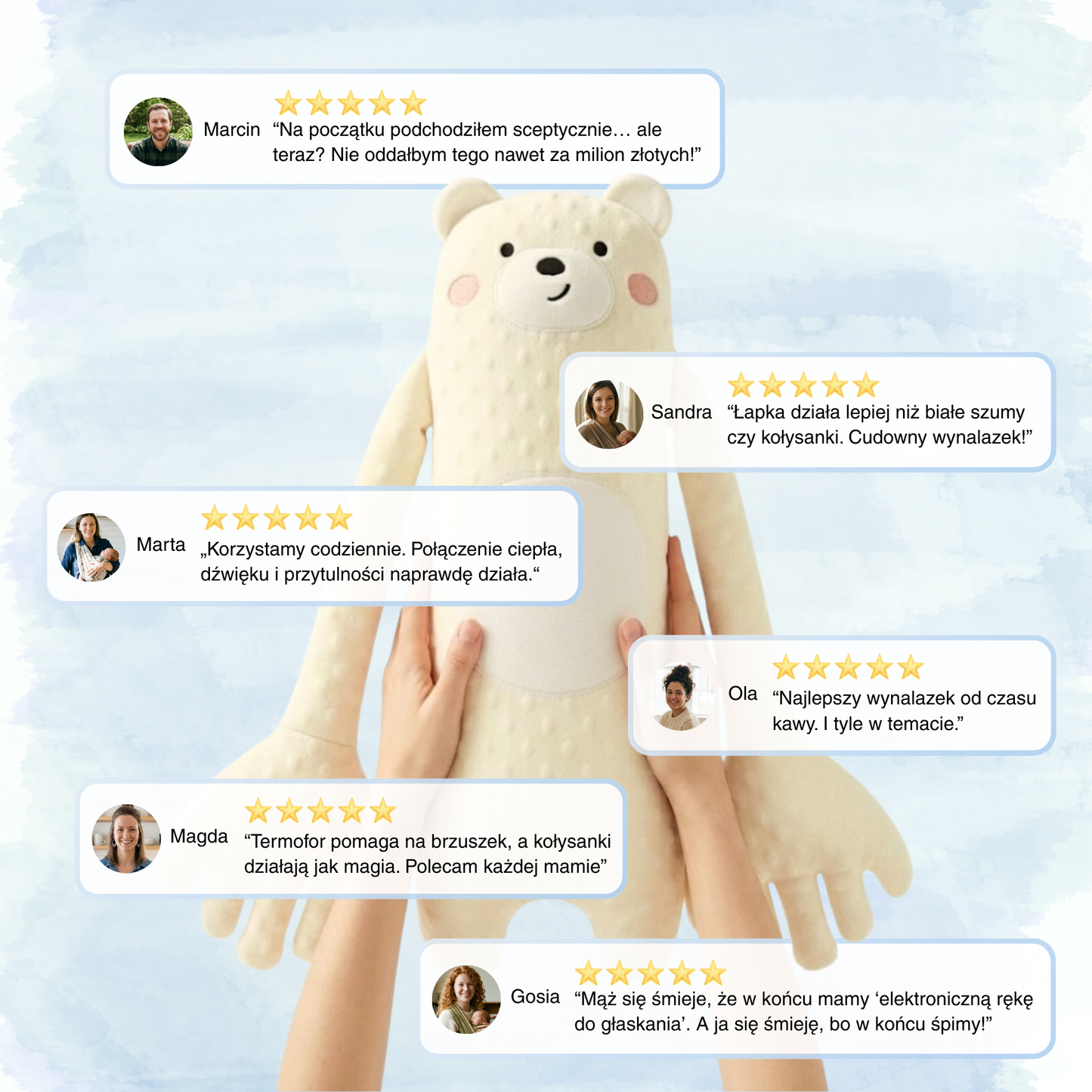 Klepiś Großer Teddybär - Schlafende Pfote für Kinder