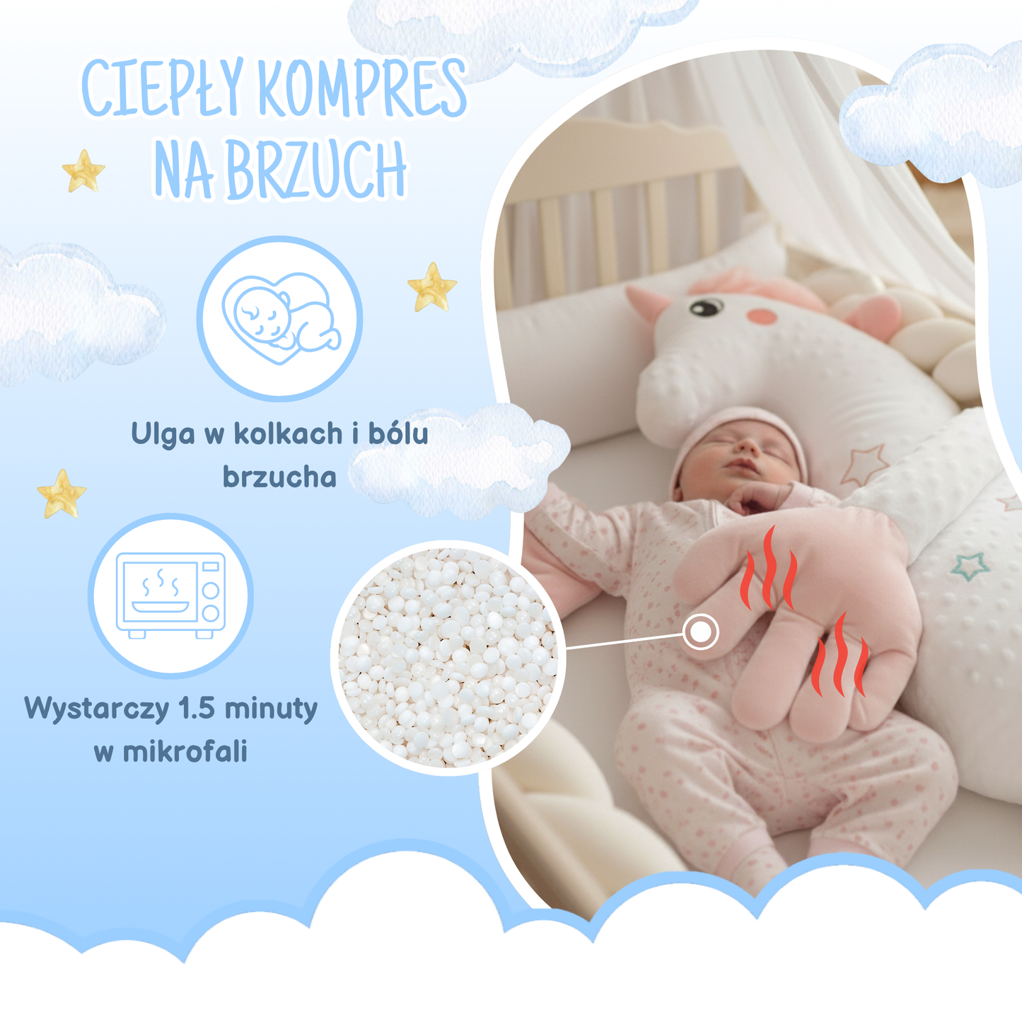 Klepiś Großes Einhorn - Schlafende Pfote für Kinder