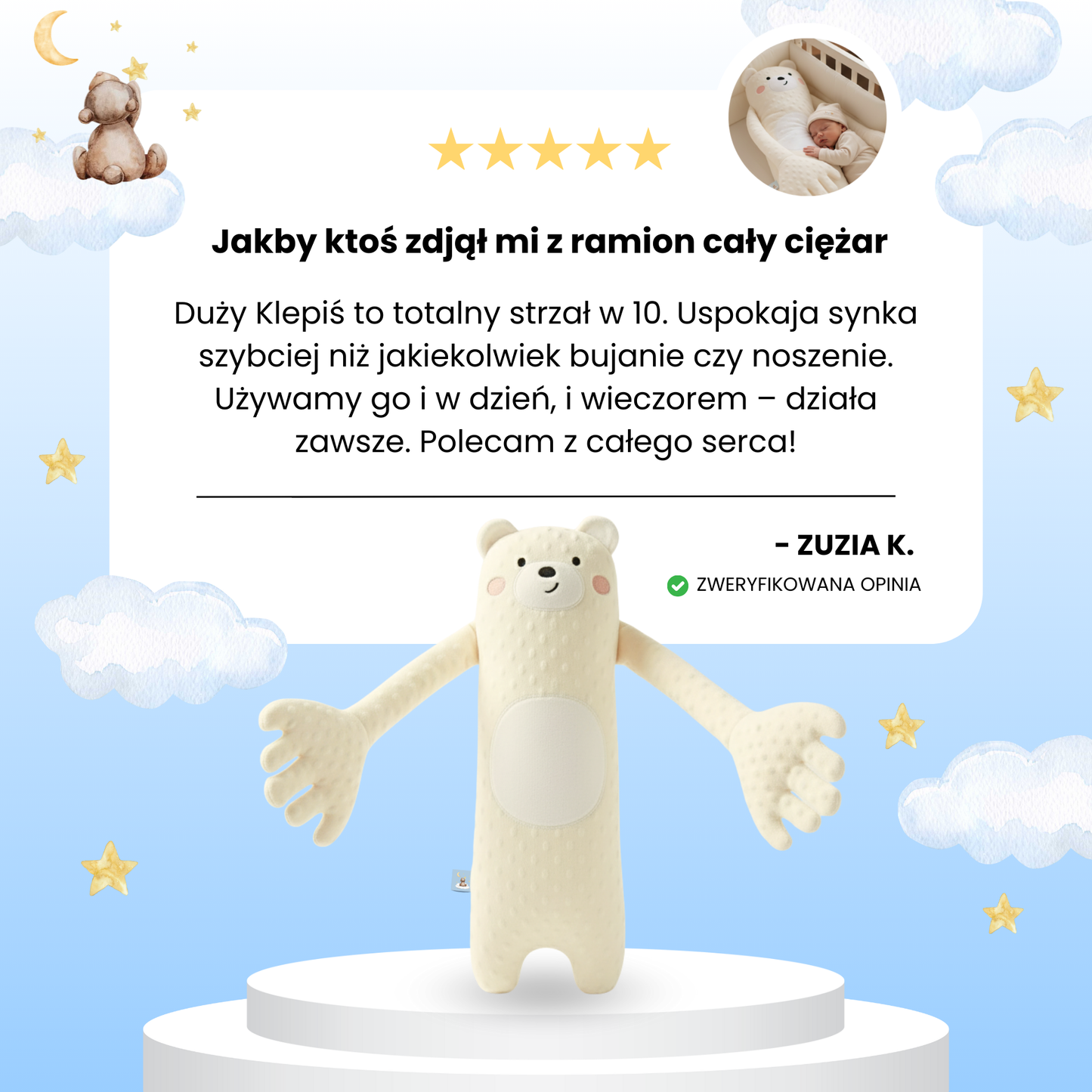 Klepiś Großes Einhorn - Schlafende Pfote für Kinder