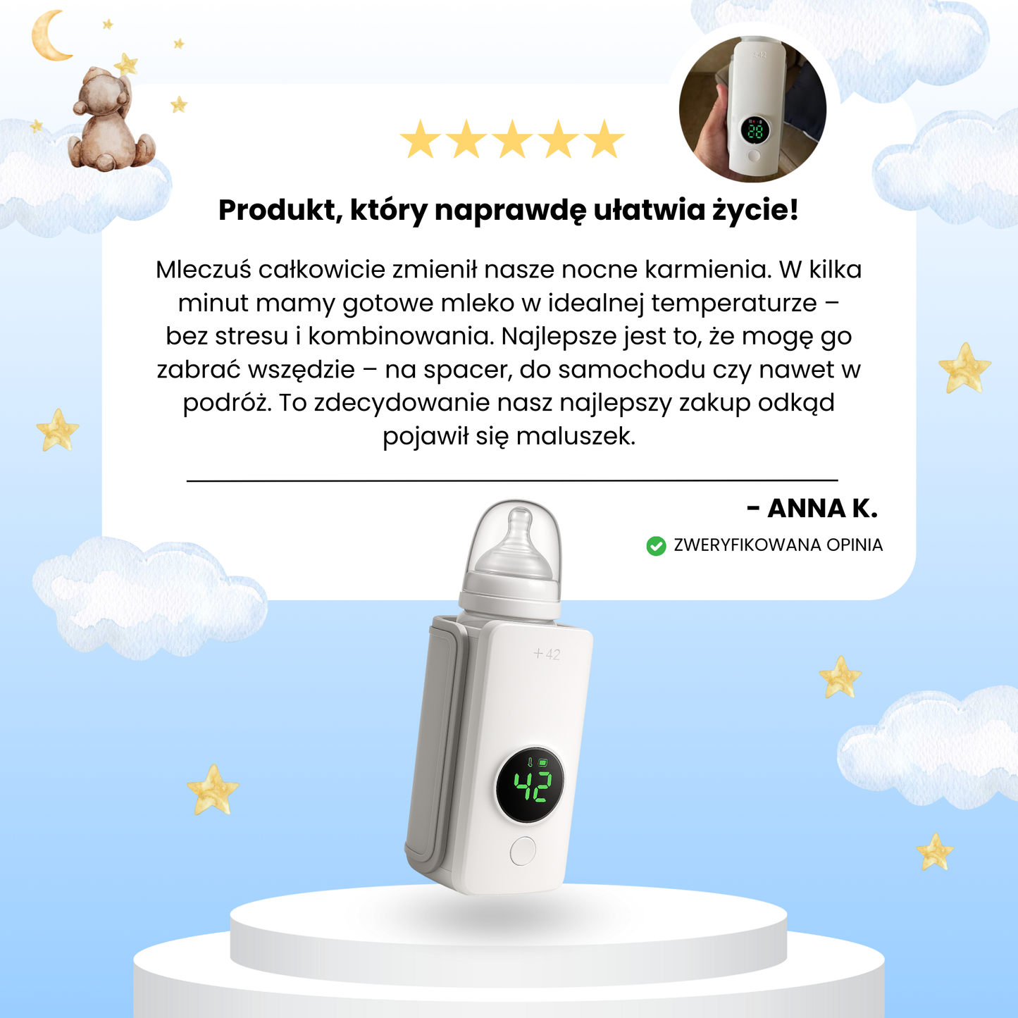 Mleczuś - Tragbarer Milchwärmer